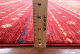 Red Khorjin Persian Gabbeh Hand Knotted Wool Rug - 8' 3" X 11' 4" - Golden Nile