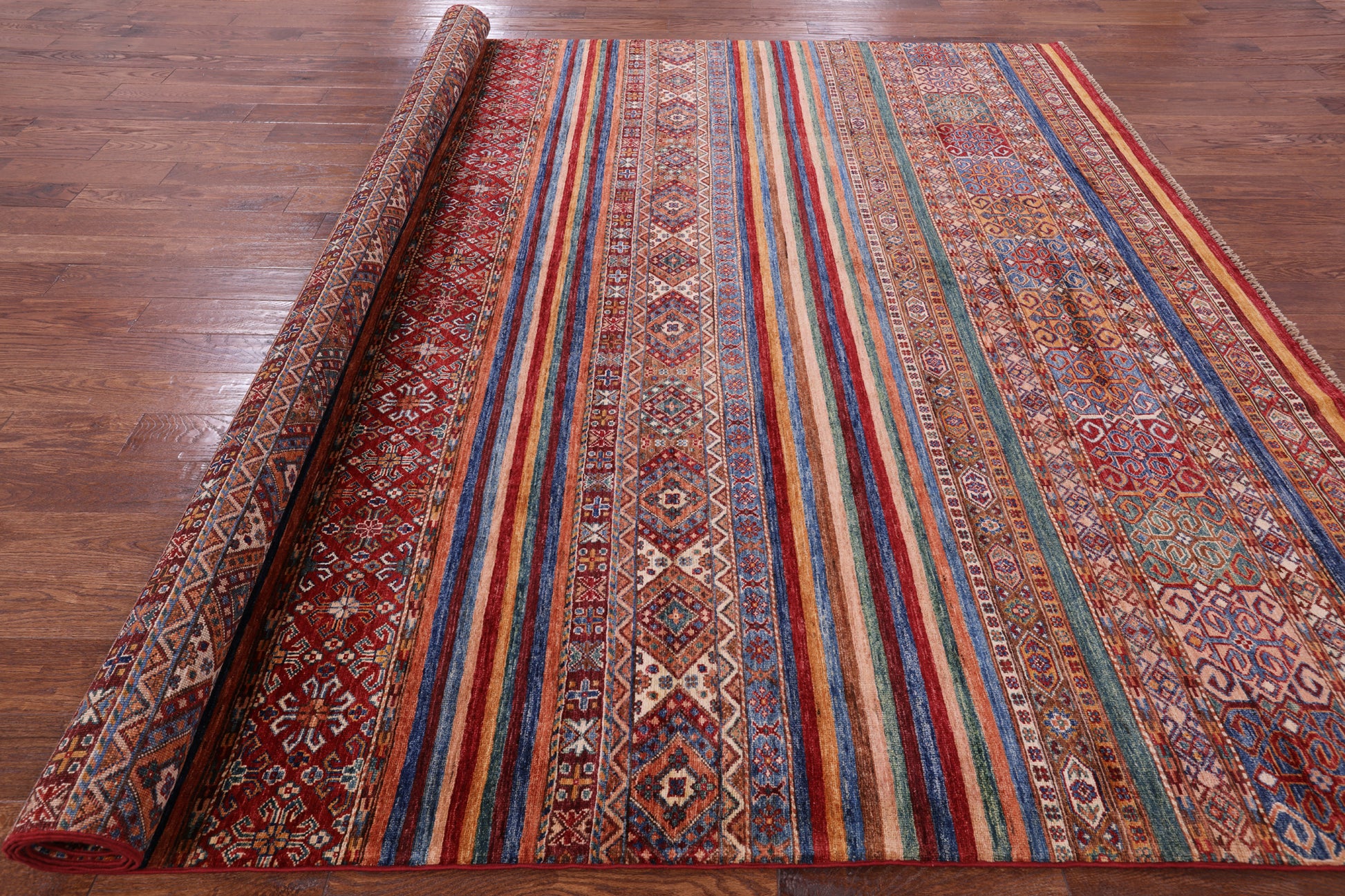 Tribal Khorjin Persian Gabbeh Handmade Wool Rug - 9' 2" X 11' 11" - Golden Nile
