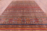 Tribal Khorjin Persian Gabbeh Handmade Wool Rug - 9' 2" X 11' 11" - Golden Nile