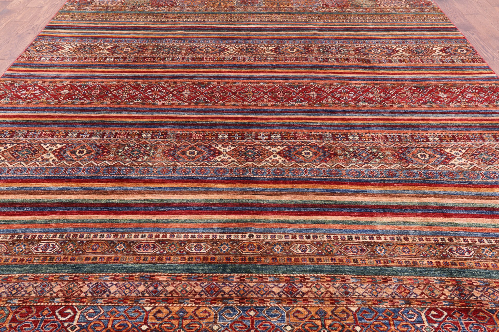 Tribal Khorjin Persian Gabbeh Handmade Wool Rug - 9' 2" X 11' 11" - Golden Nile