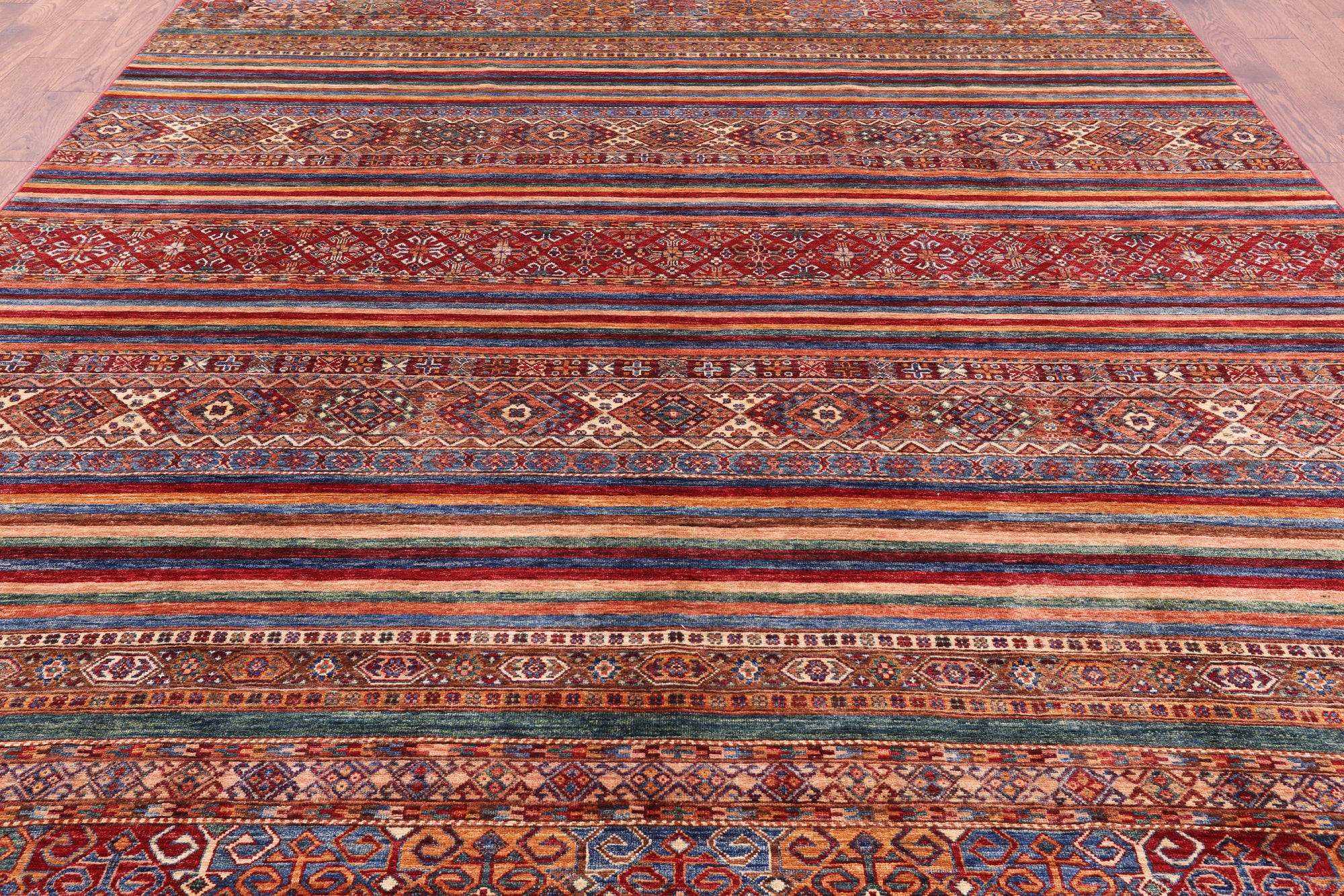 Tribal Khorjin Persian Gabbeh Handmade Wool Rug - 9' 2" X 11' 11" - Golden Nile