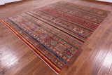 Tribal Khorjin Persian Gabbeh Handmade Wool Rug - 9' 2" X 11' 11" - Golden Nile