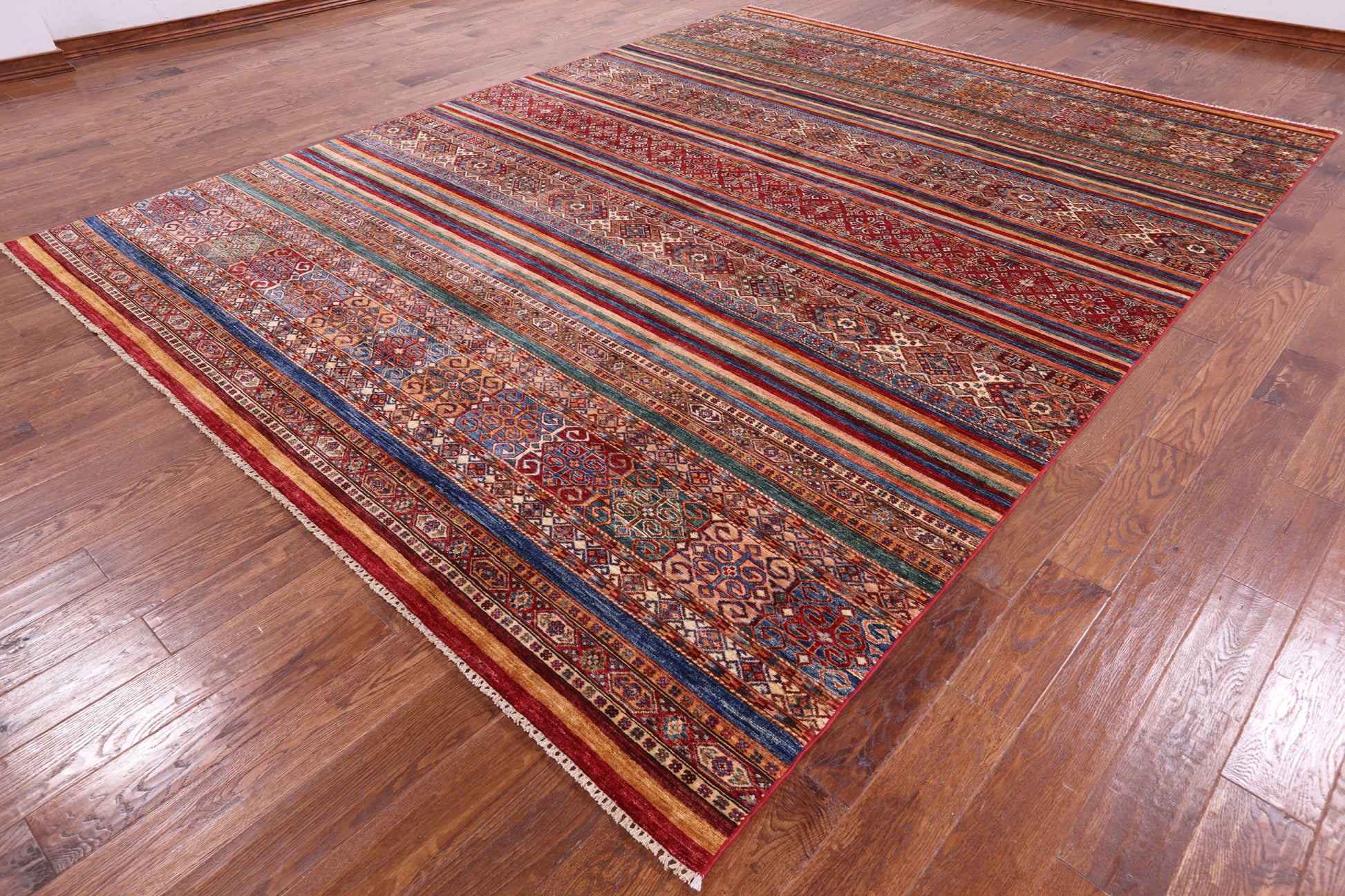 Tribal Khorjin Persian Gabbeh Handmade Wool Rug - 9' 2" X 11' 11" - Golden Nile