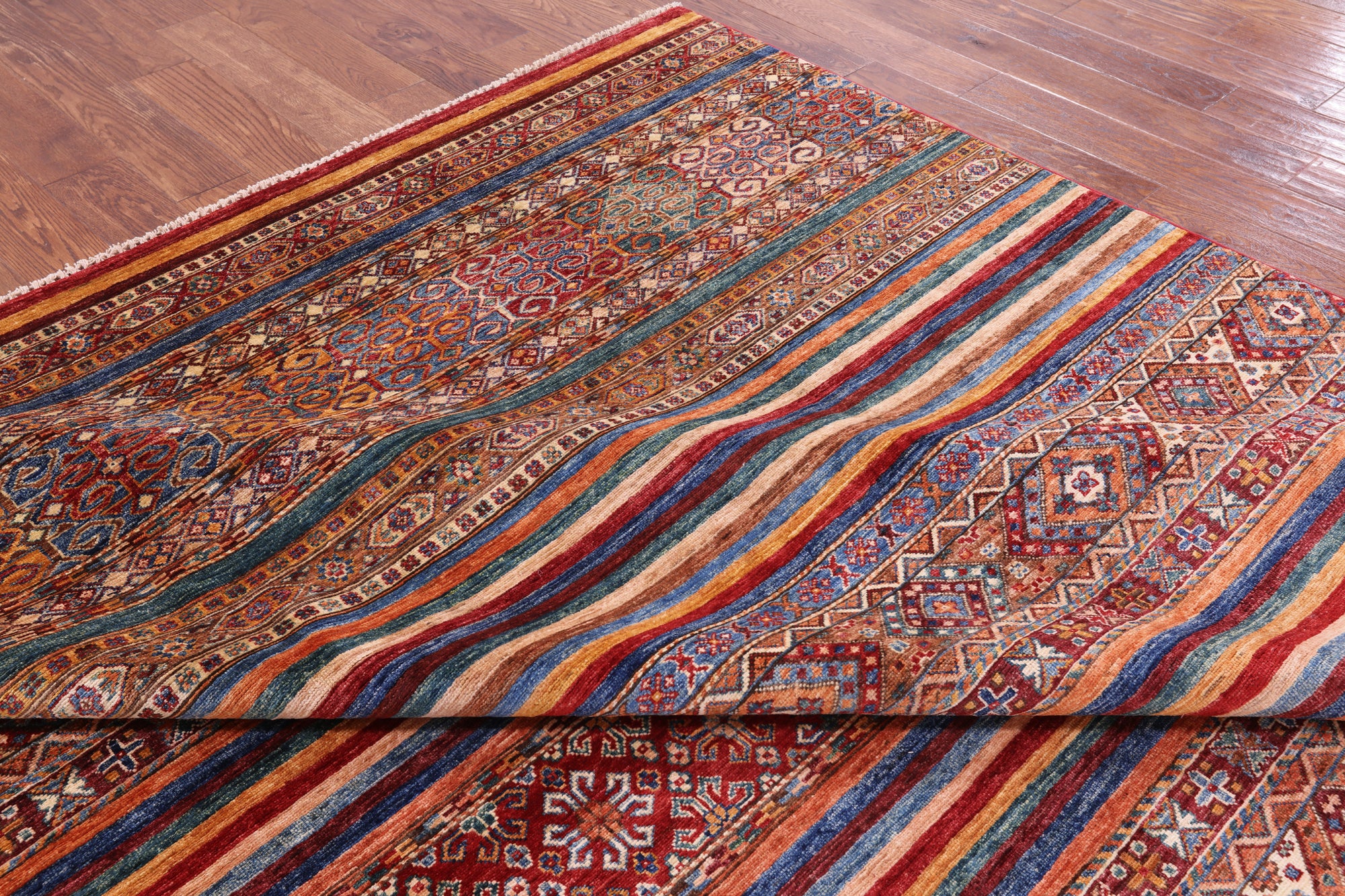 Tribal Khorjin Persian Gabbeh Handmade Wool Rug - 9' 2" X 11' 11" - Golden Nile