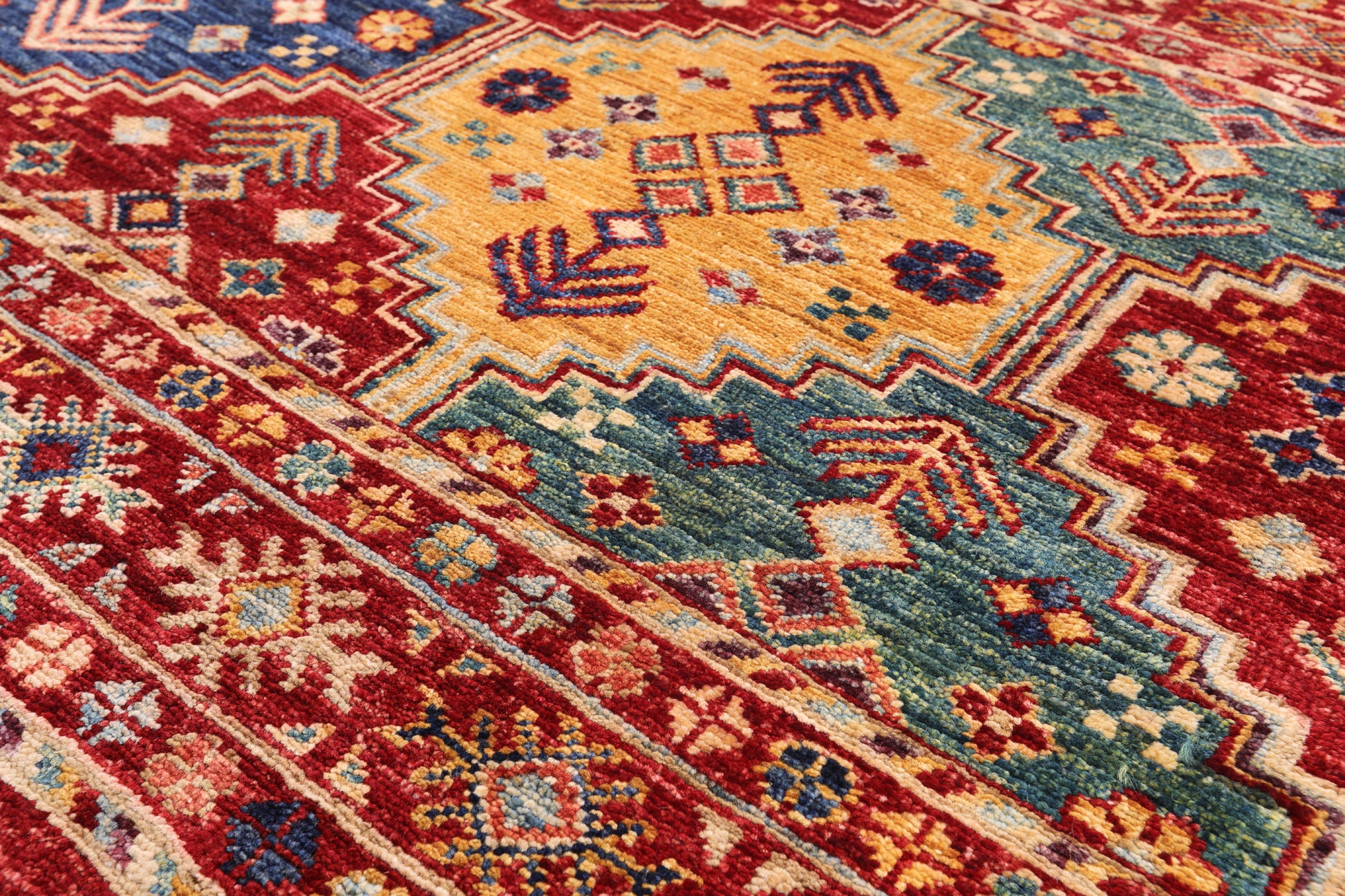Red Tribal Khorjin Persian Gabbeh Hand Knotted Wool Rug - 8' 6" X 9' 8" - Golden Nile