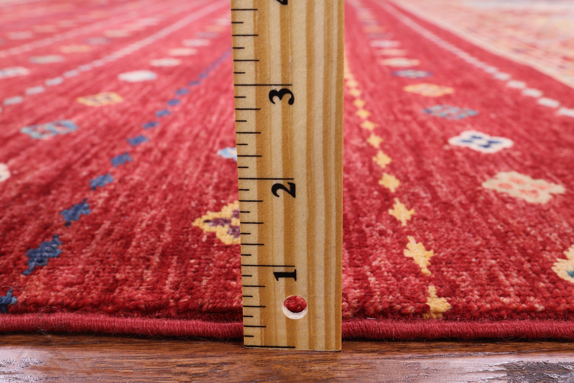 Red Tribal Khorjin Persian Gabbeh Hand Knotted Wool Rug - 8' 6" X 9' 8" - Golden Nile