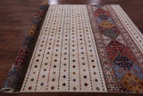 Ivory Khorjin Persian Gabbeh Handmade Wool Rug - 8' 1" X 9' 7" - Golden Nile