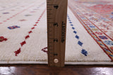 Ivory Khorjin Persian Gabbeh Handmade Wool Rug - 8' 1" X 9' 7" - Golden Nile