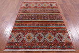 Khorjin Persian Gabbeh Hand Knotted Wool Rug - 3' 10" X 6' 1" - Golden Nile