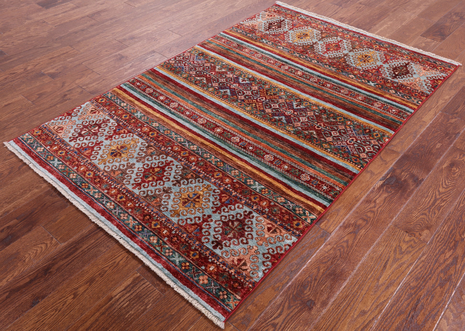 Khorjin Persian Gabbeh Hand Knotted Wool Rug - 3' 10" X 6' 1" - Golden Nile