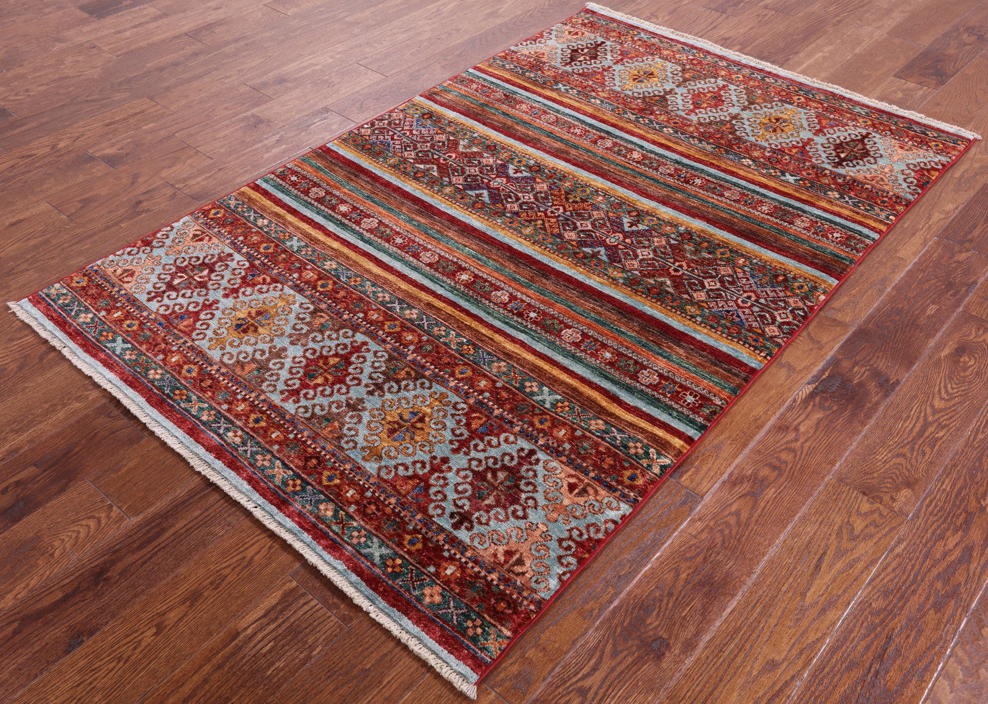 Khorjin Persian Gabbeh Hand Knotted Wool Rug - 3' 10" X 6' 1" - Golden Nile