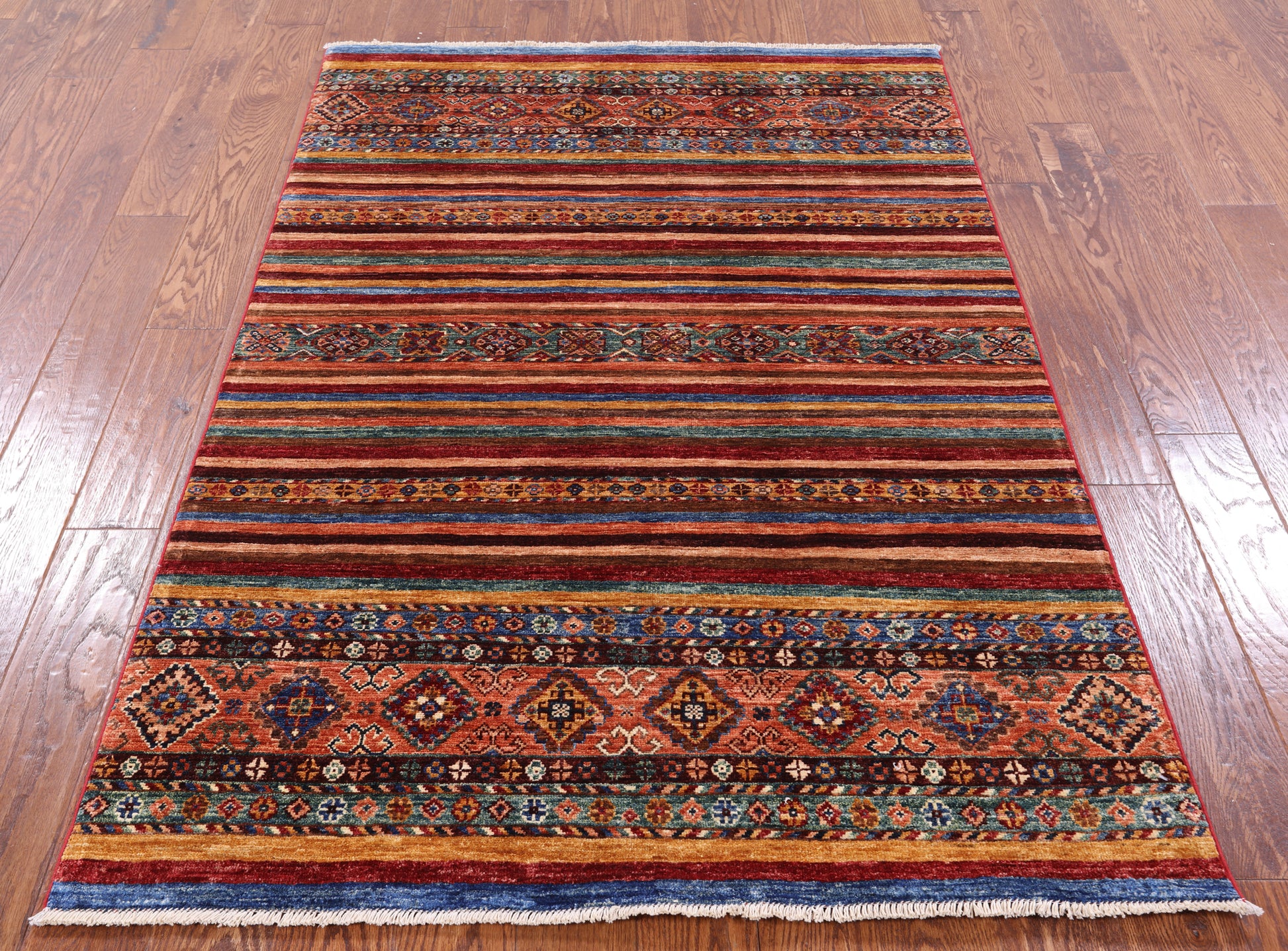 Khorjin Persian Gabbeh Hand Knotted Wool Rug - 4' 1" X 6' 4" - Golden Nile