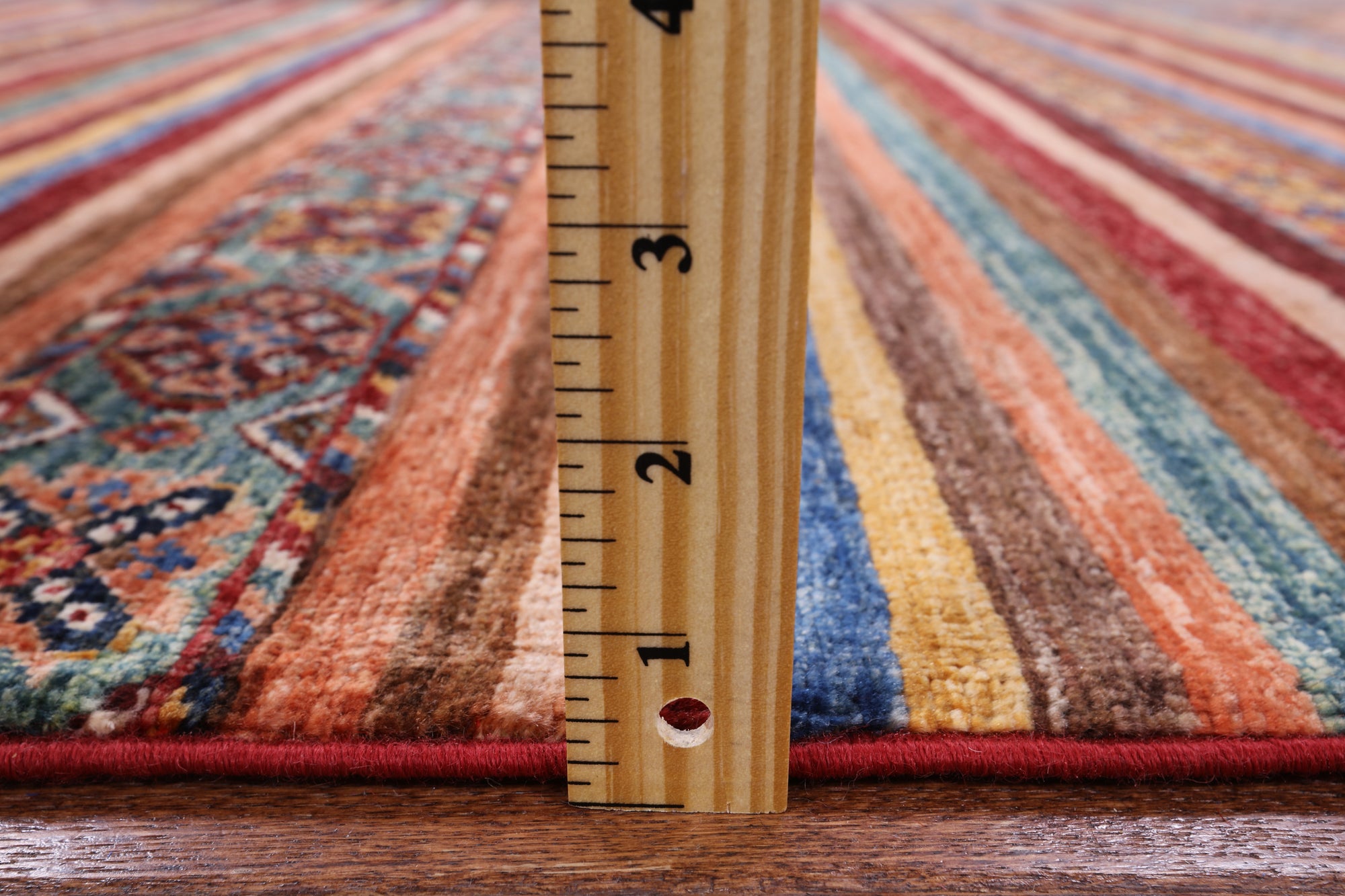 Khorjin Persian Gabbeh Hand Knotted Wool Rug - 4' 1" X 6' 4" - Golden Nile