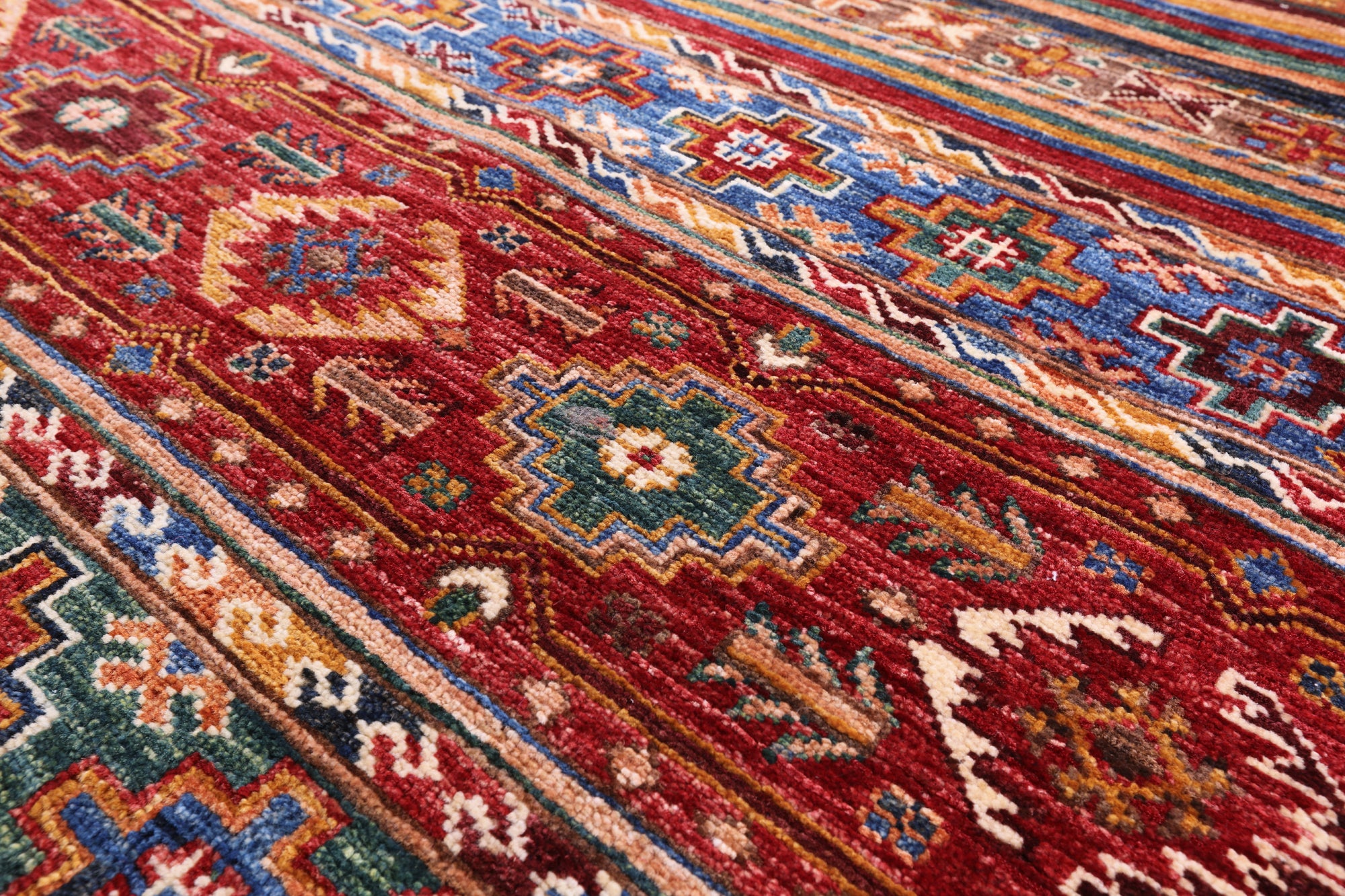 Khorjin Persian Gabbeh Handmade Wool Rug - 4' 0" X 5' 11" - Golden Nile