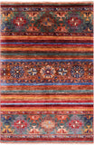 Khorjin Persian Gabbeh Handmade Wool Rug - 4' 1" X 6' 1" - Golden Nile