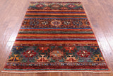 Khorjin Persian Gabbeh Handmade Wool Rug - 4' 1" X 6' 1" - Golden Nile