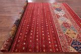 Red Khorjin Persian Gabbeh Hand Knotted Wool Rug - 8' 6" X 9' 9" - Golden Nile