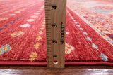 Red Khorjin Persian Gabbeh Hand Knotted Wool Rug - 8' 6" X 9' 9" - Golden Nile