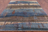 Tribal Persian Gabbeh Hand Knotted Wool Rug - 8' 1" X 9' 7" - Golden Nile
