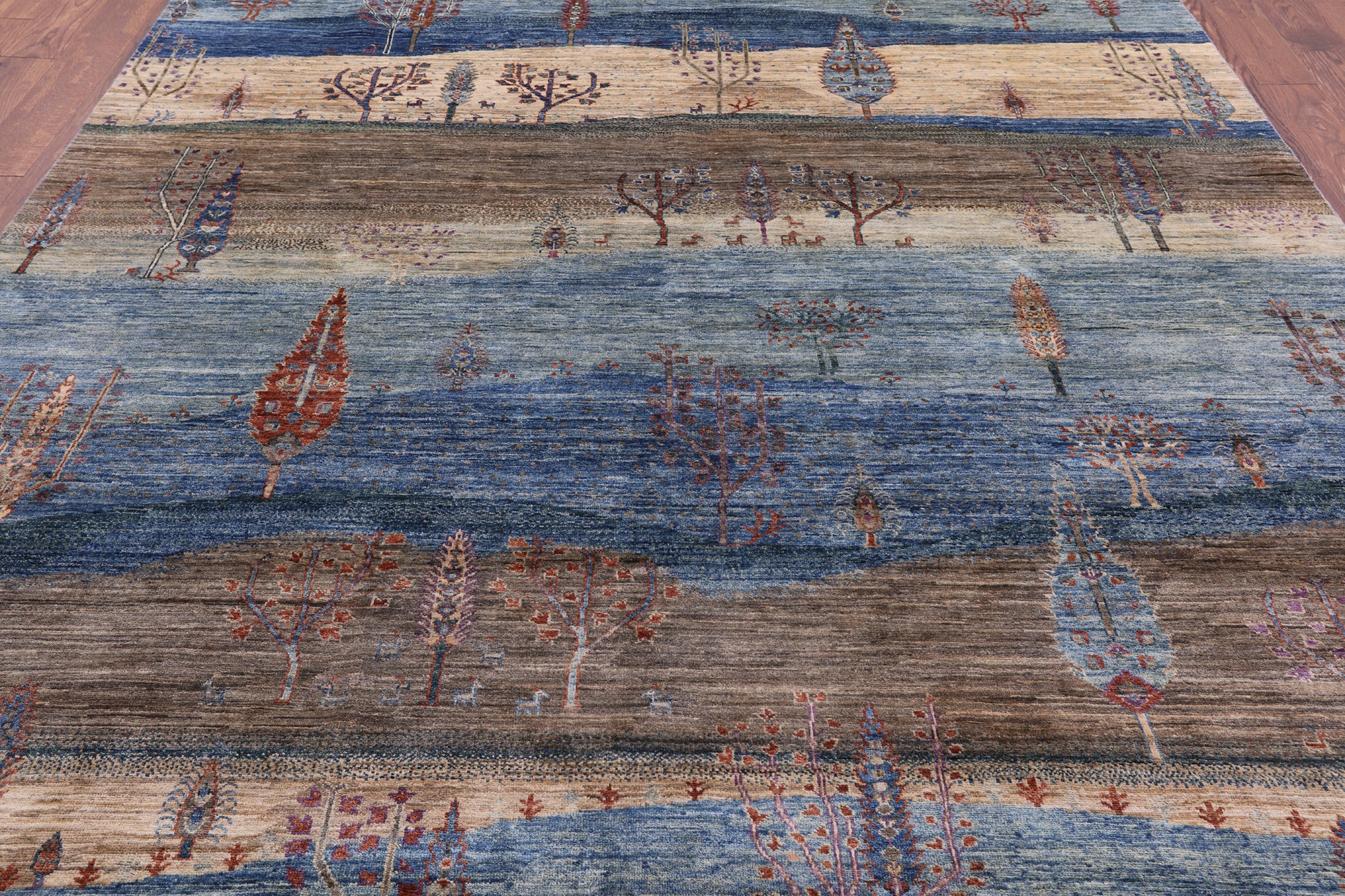 Tribal Persian Gabbeh Hand Knotted Wool Rug - 8' 1" X 9' 7" - Golden Nile