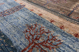 Tribal Persian Gabbeh Hand Knotted Wool Rug - 8' 1" X 9' 7" - Golden Nile