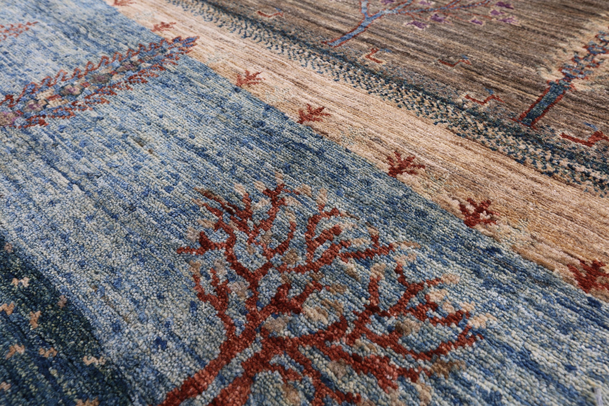 Tribal Persian Gabbeh Hand Knotted Wool Rug - 8' 1" X 9' 7" - Golden Nile