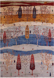 Tribal Persian Gabbeh Handmade Wool Rug - 6' 10" X 9' 8" - Golden Nile