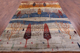 Tribal Persian Gabbeh Handmade Wool Rug - 6' 10" X 9' 8" - Golden Nile