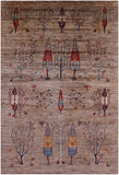 Tribal Persian Gabbeh Hand Knotted Wool Rug - 6' 7" X 9' 8" - Golden Nile