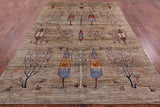 Tribal Persian Gabbeh Hand Knotted Wool Rug - 6' 7" X 9' 8" - Golden Nile