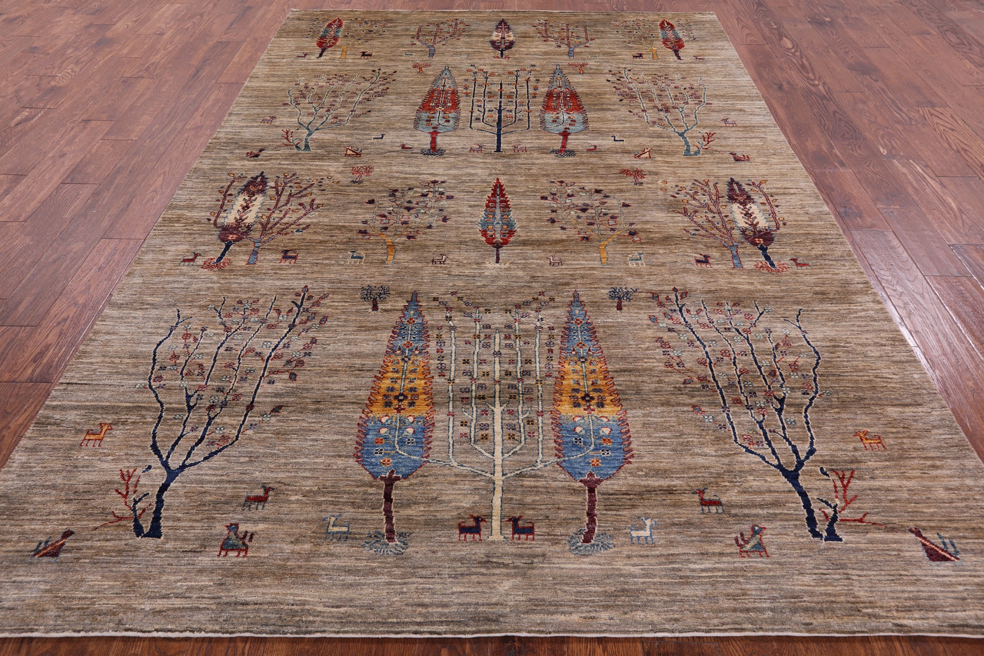 Tribal Persian Gabbeh Hand Knotted Wool Rug - 6' 7" X 9' 8" - Golden Nile