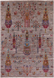 Tribal Persian Gabbeh Handmade Wool Rug - 5' 9" X 8' 1" - Golden Nile