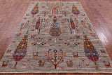 Tribal Persian Gabbeh Handmade Wool Rug - 5' 9" X 8' 1" - Golden Nile