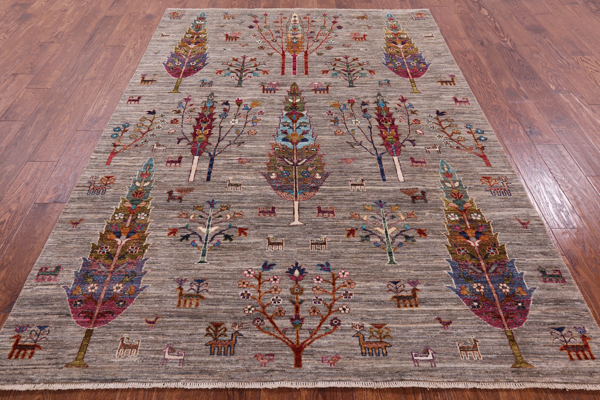 Tribal Persian Gabbeh Handmade Wool Rug - 5' 9" X 8' 1" - Golden Nile