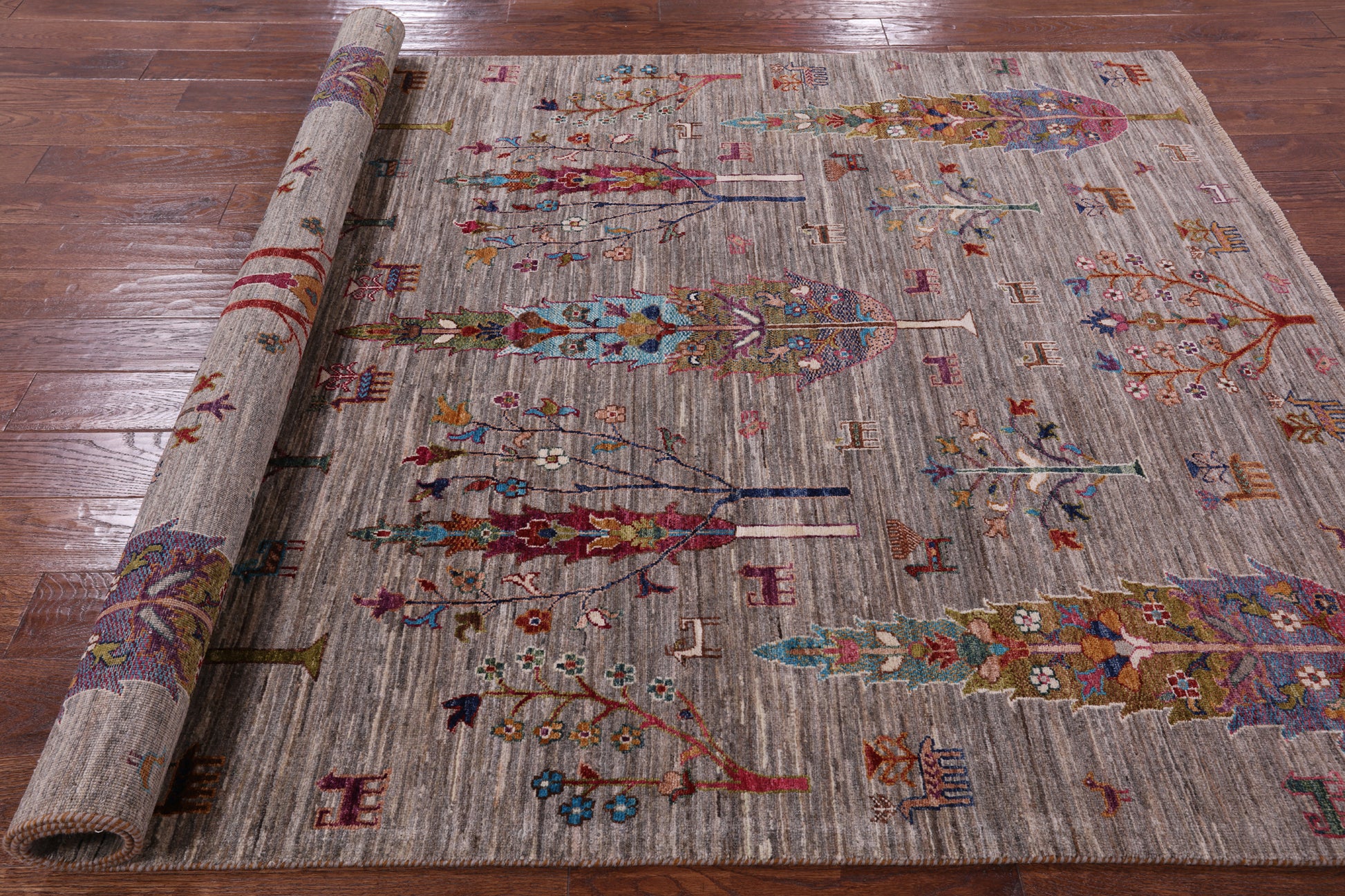 Tribal Persian Gabbeh Handmade Wool Rug - 5' 9" X 8' 1" - Golden Nile