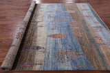 Tribal Persian Gabbeh Handmade Wool Rug - 8' 0" X 9' 9" - Golden Nile