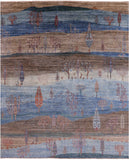 Tribal Persian Gabbeh Handmade Wool Rug - 8' 0" X 9' 9" - Golden Nile