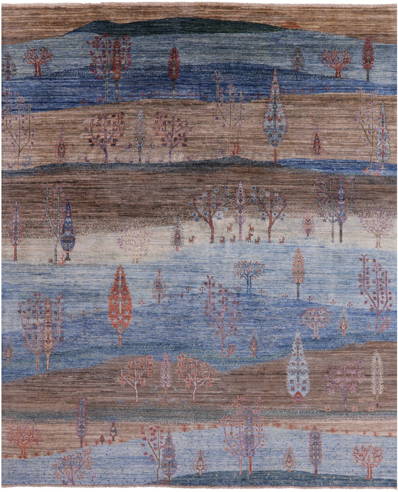 Tribal Persian Gabbeh Handmade Wool Rug - 8' 0" X 9' 9" - Golden Nile
