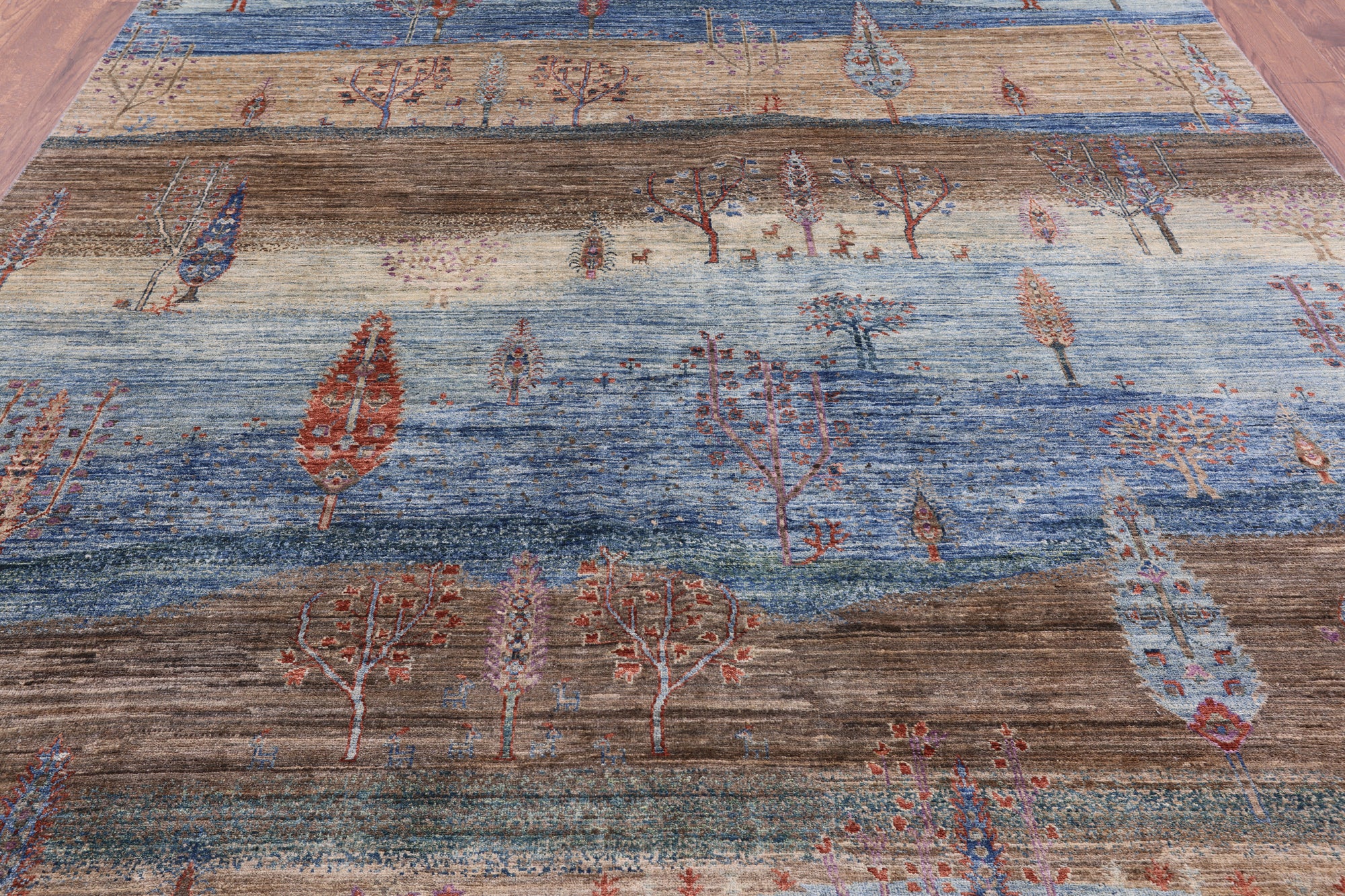 Tribal Persian Gabbeh Handmade Wool Rug - 8' 0" X 9' 9" - Golden Nile