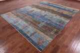 Tribal Persian Gabbeh Handmade Wool Rug - 8' 0" X 9' 9" - Golden Nile