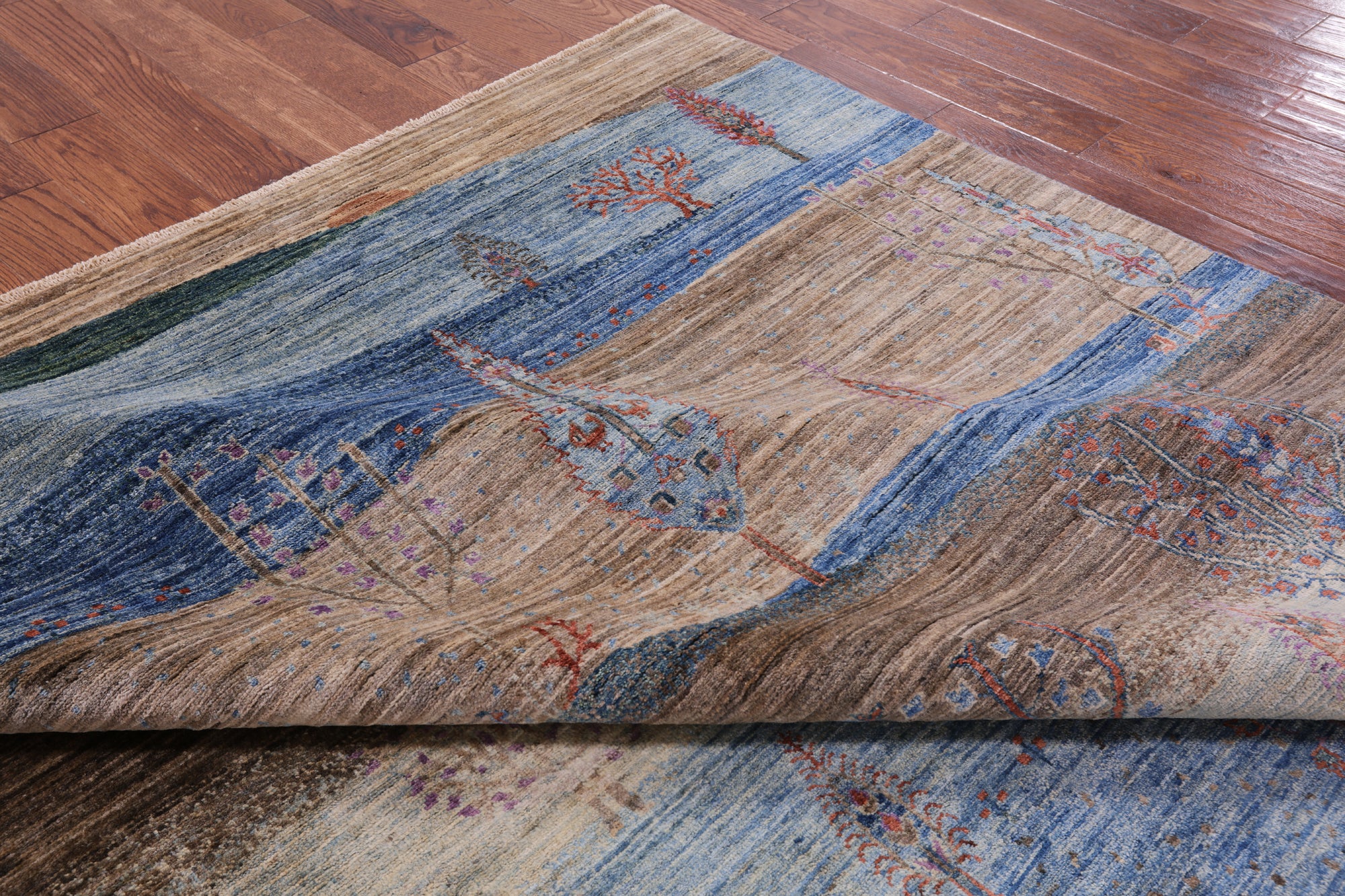 Tribal Persian Gabbeh Handmade Wool Rug - 8' 0" X 9' 9" - Golden Nile