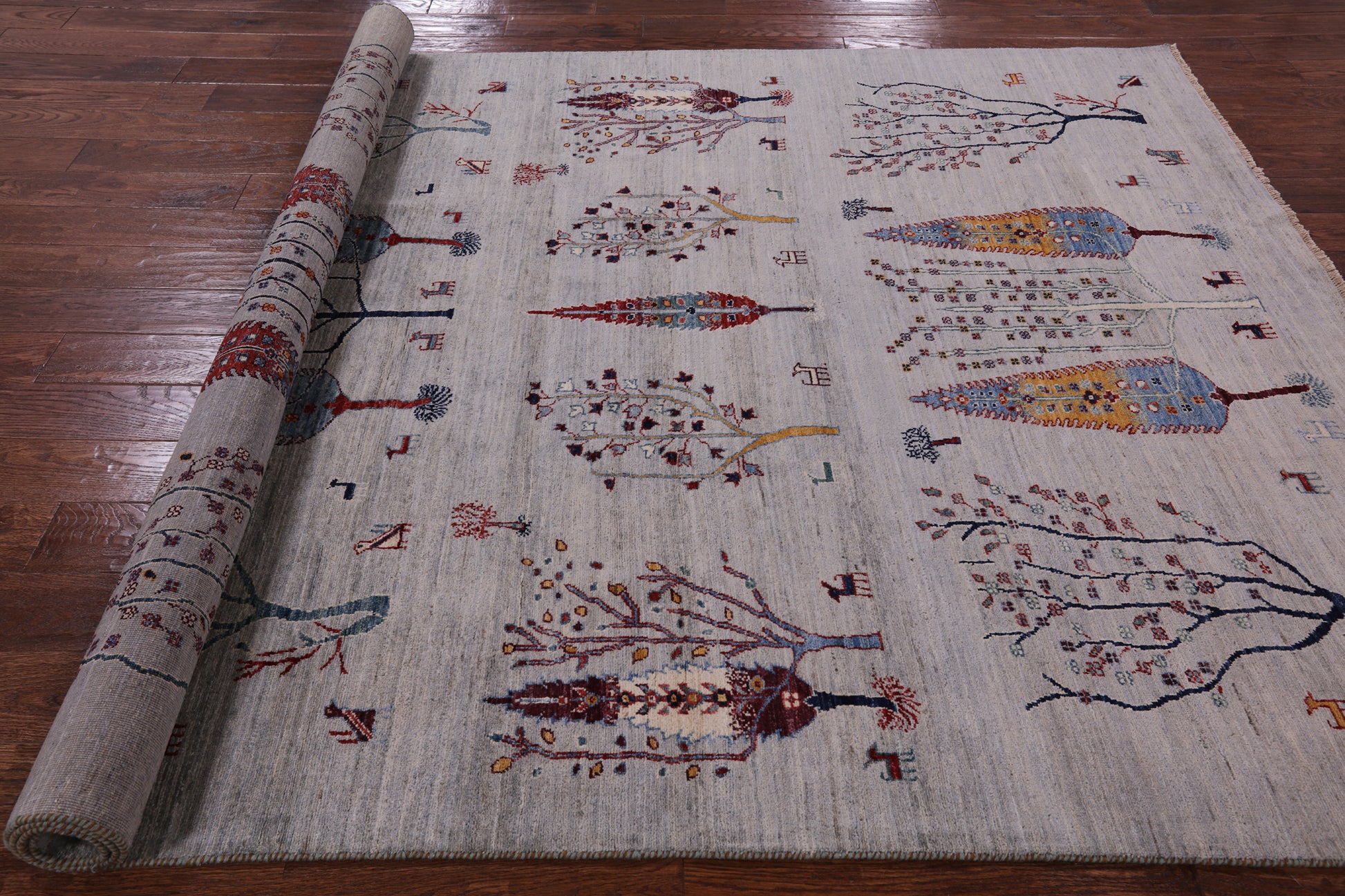 Tribal Persian Gabbeh Hand Knotted Wool Rug - 6' 5" X 9' 5" - Golden Nile