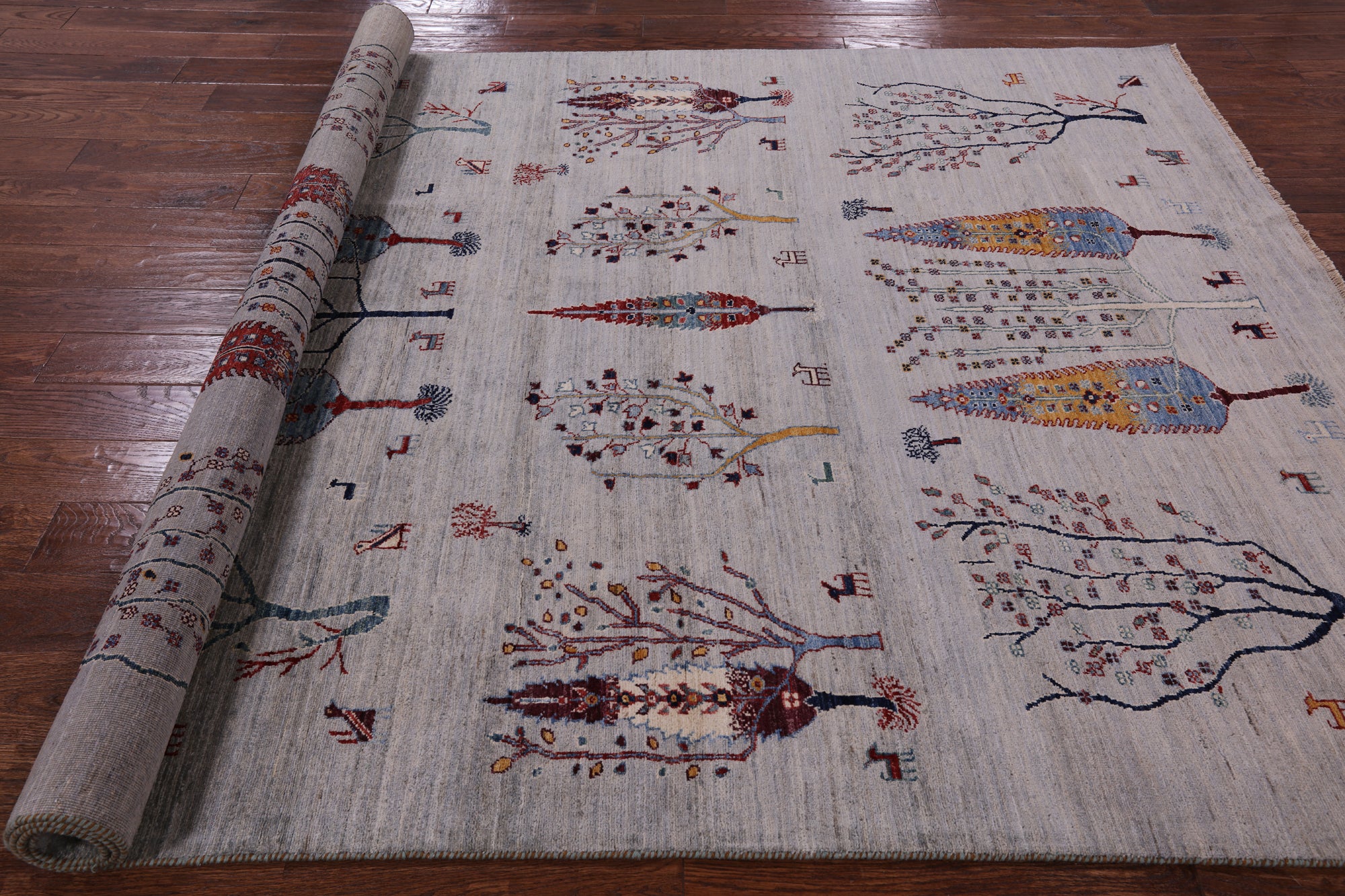 Tribal Persian Gabbeh Hand Knotted Wool Rug - 6' 5" X 9' 5" - Golden Nile