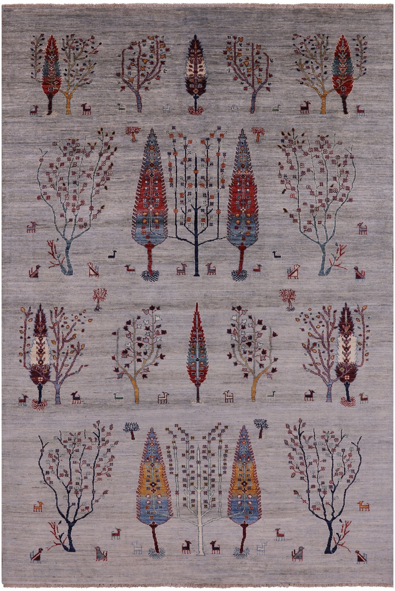 Tribal Persian Gabbeh Hand Knotted Wool Rug - 6' 5" X 9' 5" - Golden Nile