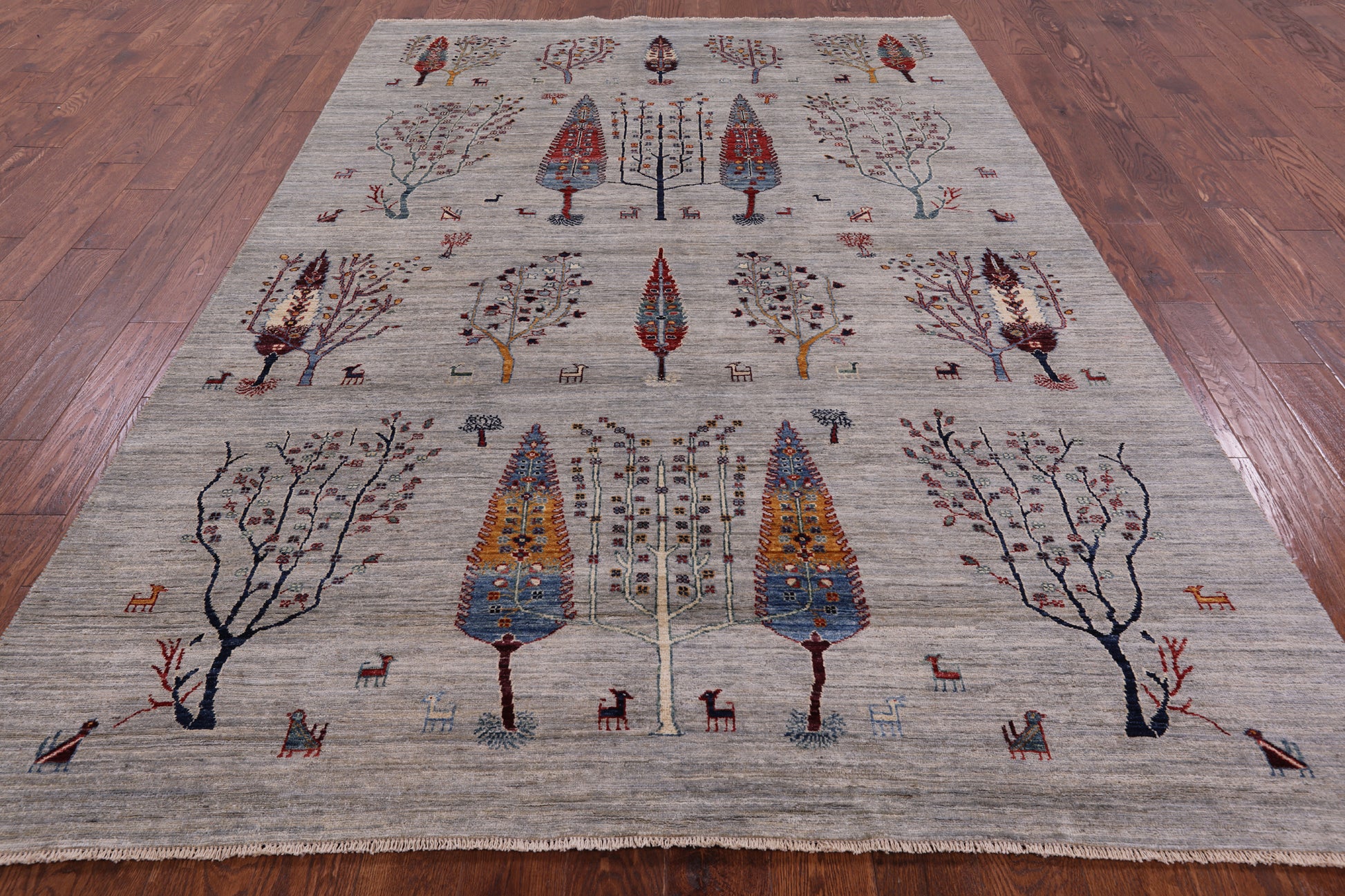 Tribal Persian Gabbeh Hand Knotted Wool Rug - 6' 5" X 9' 5" - Golden Nile