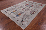 Tribal Persian Gabbeh Hand Knotted Wool Rug - 6' 5" X 9' 5" - Golden Nile