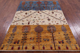Tribal Persian Gabbeh Hand Knotted Wool Rug - 4' 7" X 6' 5" - Golden Nile