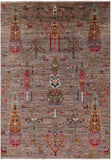 Tribal Persian Gabbeh Hand Knotted Wool Rug - 5' 9" X 8' 2" - Golden Nile