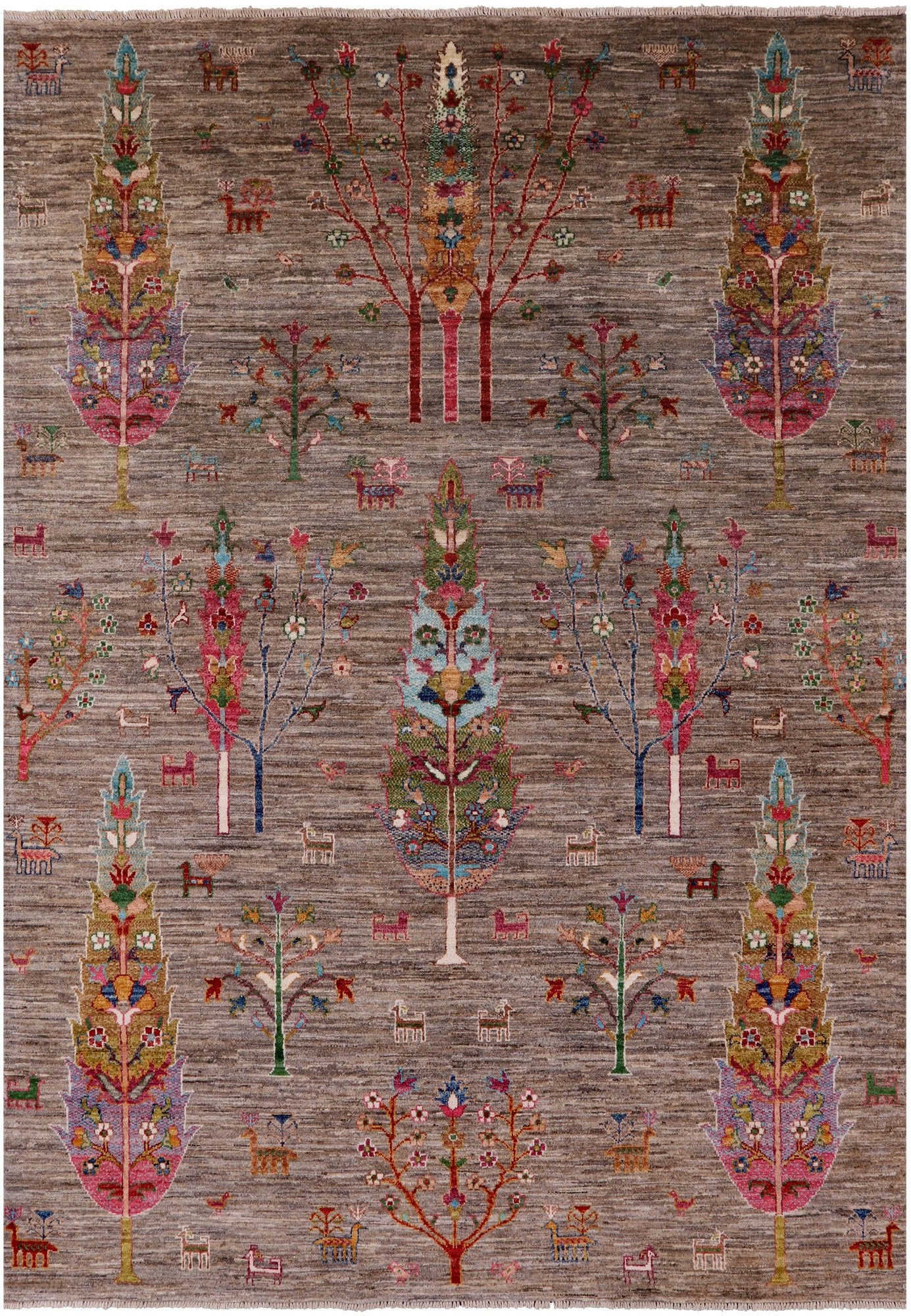 Tribal Persian Gabbeh Hand Knotted Wool Rug - 5' 9" X 8' 2" - Golden Nile