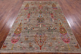 Tribal Persian Gabbeh Hand Knotted Wool Rug - 5' 9" X 8' 2" - Golden Nile